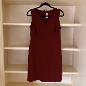 Burgundy LOFT Fitted Stretch Dress Size 6P